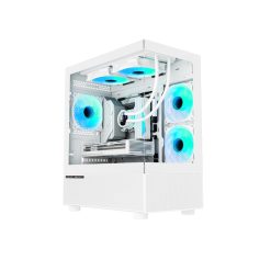 VỎ CASE KENOO ESPORT MK200 WHITE ( MATX, MÀU TRẮNG/KHÔNG FAN) - CASE BỂ CÁ